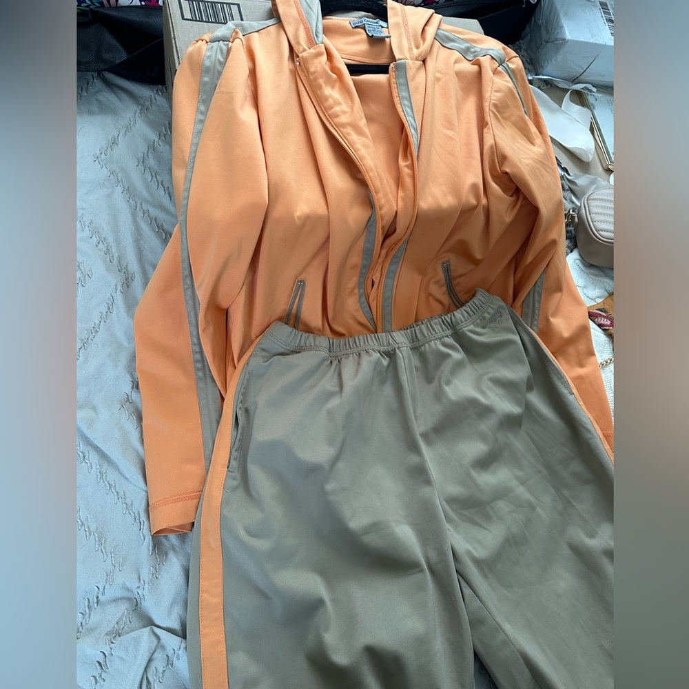 Orange and Tan Women's Jumpsuit